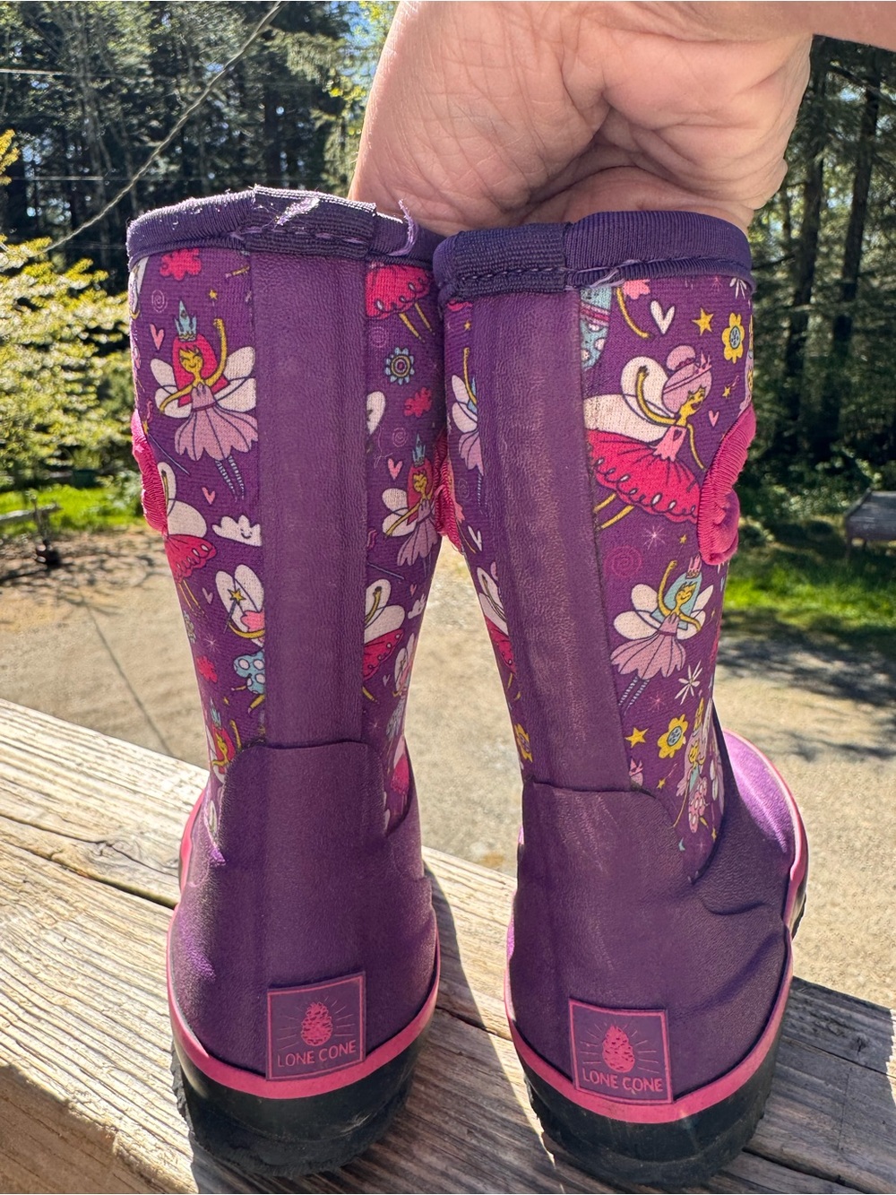 Kids Waterproof Purple Rain & Snow Boots with Pink Accents - Picture 3 of 5